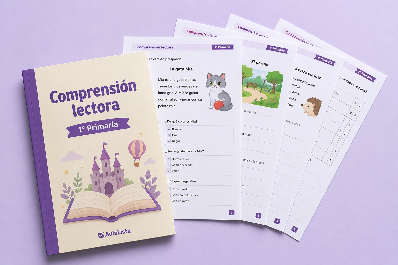 Mockup ilustrativo de recursos; Comprensión lectora